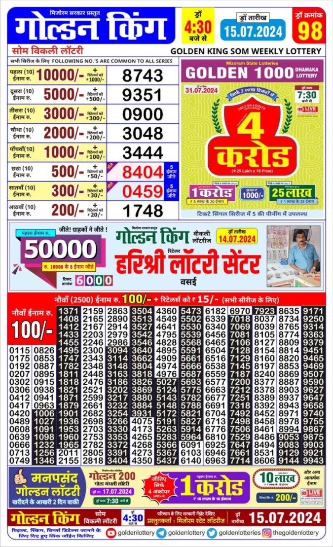 Lottery Sambad Today Result