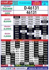 Rajshree 20 Lottery Result 8:30PM 11.09.24