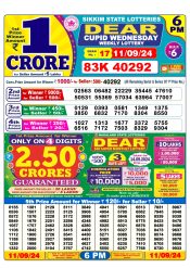 Dear lottery result 6pm result 11 sept  24